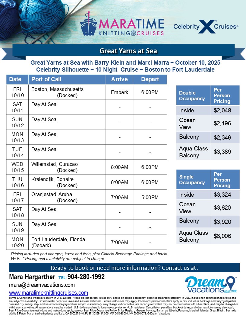 10 Night Cruise ~ Boston to Fort Lauderdale flyer